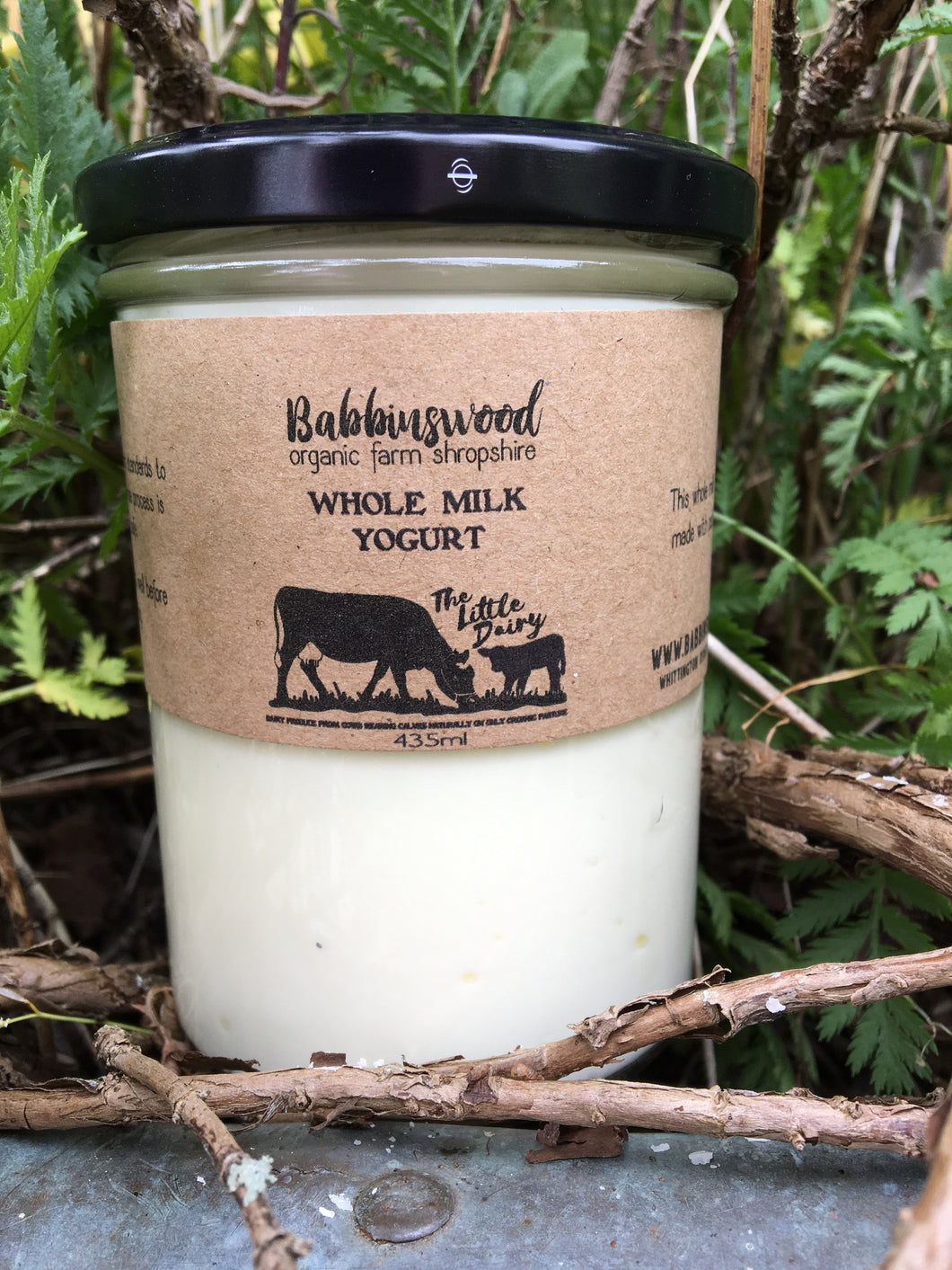 Babbinswood Whole Organic Milk Yogurt Pasteurised -  435ml